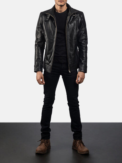 Legacy Black Leather Biker Jacket